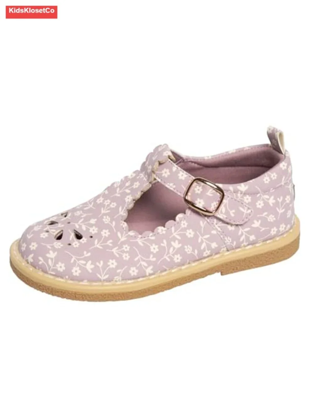 Toddler T-Strap Mary Jane Flats - Faux Leather Floral